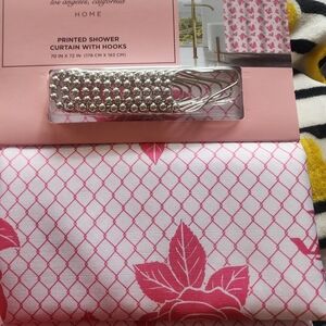 Printed Pink Floral Shower Curtain - Unbranded